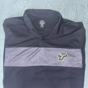 Men's USF Bulls Black and Gray Rivalry Threads Golf Polo Shirt